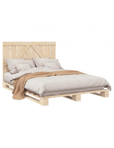 Giroletto con Testiera 140x200 cm in Legno Massello di Pino