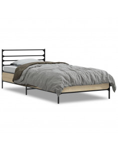 Giroletto Rovere Sonoma 90x200 cm Legno Multistrato e Metallo 2