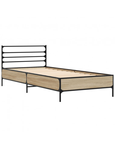 Giroletto Rovere Sonoma 90x200 cm Legno Multistrato e Metallo