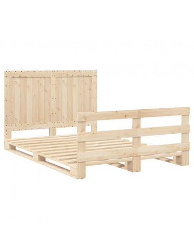 Giroletto con Testiera 140x200 cm in Legno Massello di Pino