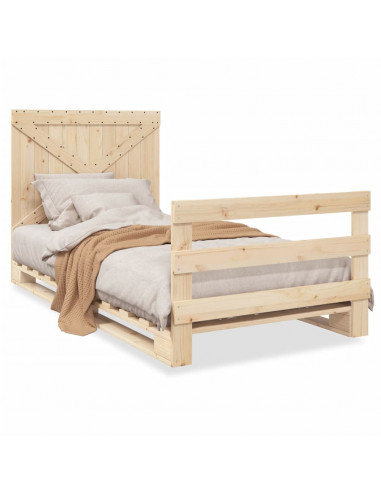 Giroletto con Testiera 100x200 cm Legno Massello di Pino