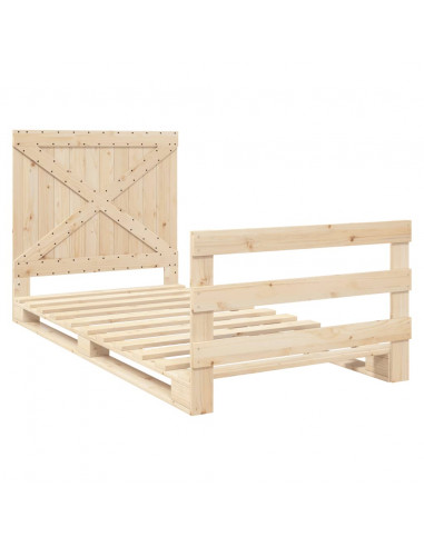 Giroletto con Testiera 100x200 cm Legno Massello di Pino