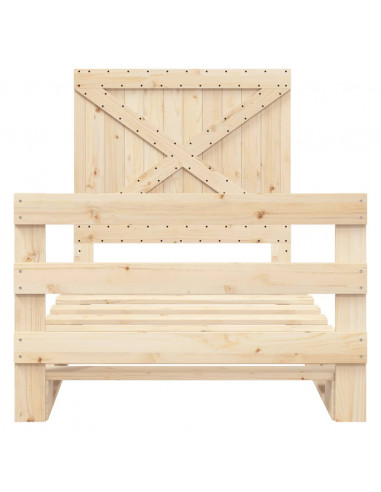 Giroletto con Testiera 100x200 cm Legno Massello di Pino