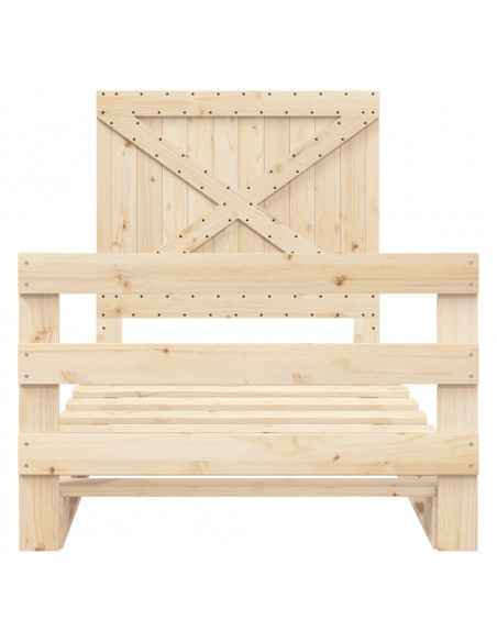 Giroletto con Testiera 100x200 cm Legno Massello di Pino