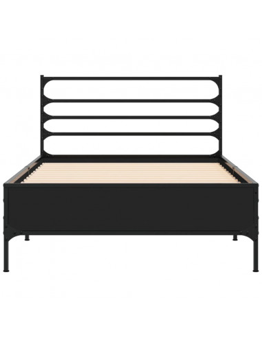 Giroletto Nero 90x200 cm in Legno Multistrato e Metallo