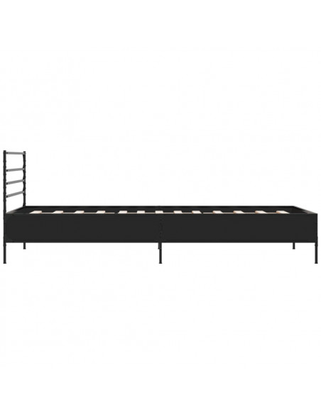 Giroletto Nero 90x190 cm in Legno Multistrato e Metallo
