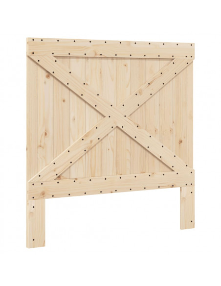 Giroletto con Testiera Grigio 100x200 cm Legno Massello di Pino