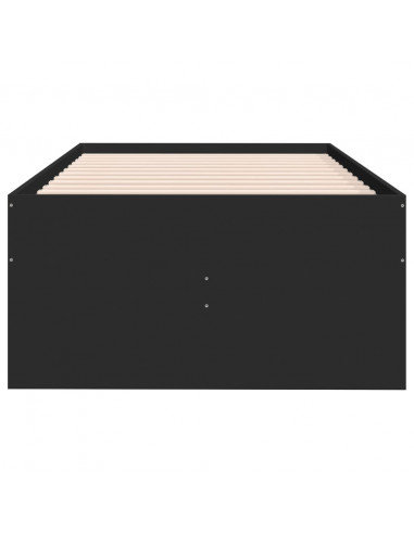 Divano Letto con Cassetti Nero 90x200 cm in Legno Multistrato