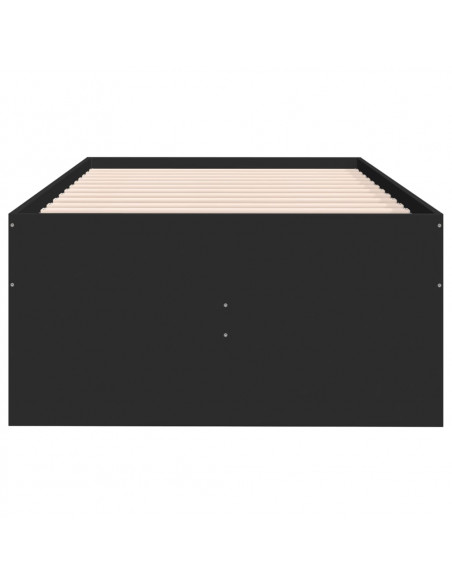 Divano Letto con Cassetti Nero 90x200 cm in Legno Multistrato
