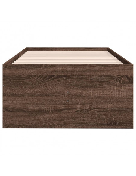 Divano Letto con Cassetti Rovere Marrone 90x200 cm Multistrato