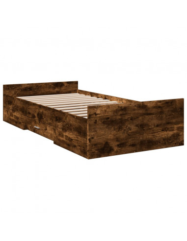 Giroletto con Cassetti Rovere Fumo 90x190 cm Legno Multistrato