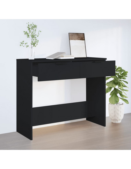 Tavolino Consolle Nero 90x36x75 cm in Legno Multistrato