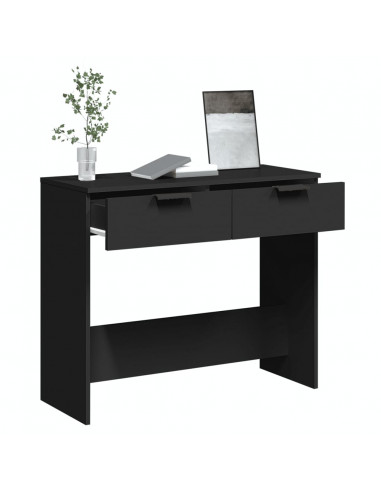Tavolino Consolle Nero 90x36x75 cm in Legno Multistrato