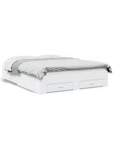 Giroletto con Cassetti Bianco 140x200 cm in Legno Multistrato 2