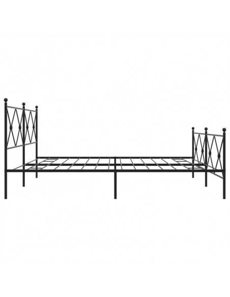 Giroletto con Testiera e Pediera Metallo Nero 200x200 cm