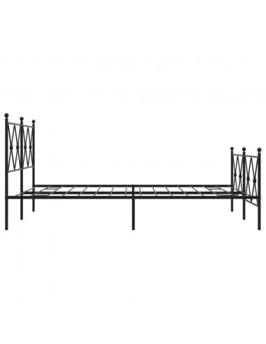 Giroletto con Testiera e Pediera Metallo Nero 137x190 cm