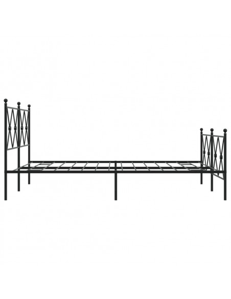 Giroletto con Testiera e Pediera Metallo Nero 137x190 cm
