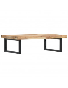 Ripiano a Parete per Lavabo in Acciaio e Massello di Acacia 2