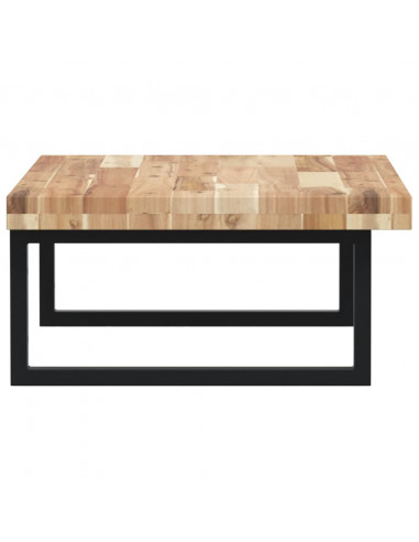 Ripiano a Parete per Lavabo in Acciaio e Massello di Acacia