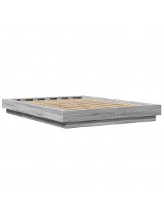 Giroletto Luci LED Grigio Sonoma 140x200 cm Legno Multistrato 2