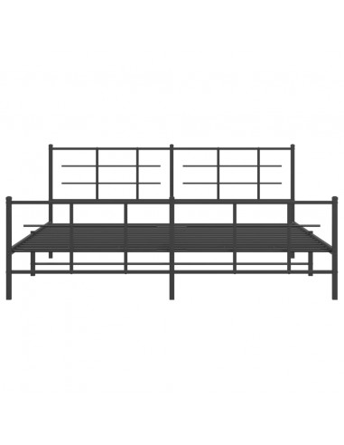 Giroletto con Testiera e Pediera Metallo Nero 200x200 cm