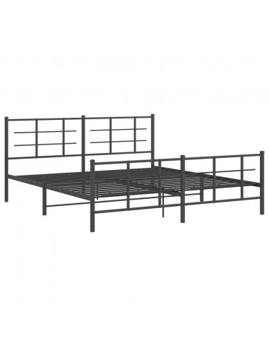 Giroletto con Testiera e Pediera Metallo Nero 183x213 cm