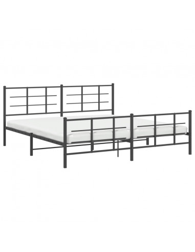 Giroletto con Testiera e Pediera Metallo Nero 183x213 cm