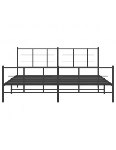 Giroletto con Testiera e Pediera Metallo Nero 183x213 cm