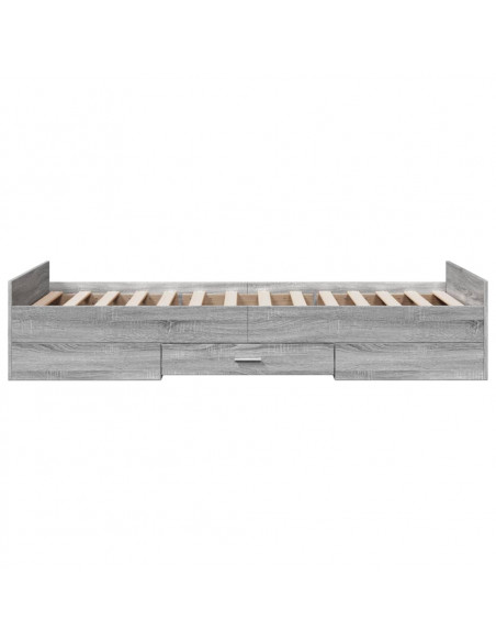 Giroletto Cassetti Grigio Sonoma 90x190 cm Legno Multistrato