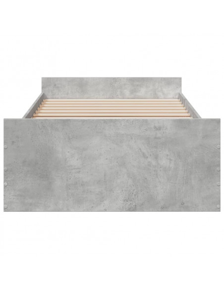 Giroletto Cassetti Grigio Cemento 90x190 cm Legno Multistrato