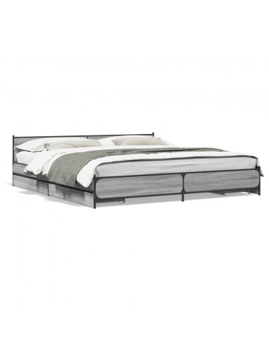 Giroletto Cassetti Grigio Sonoma 200x200 cm Legno Multistrato