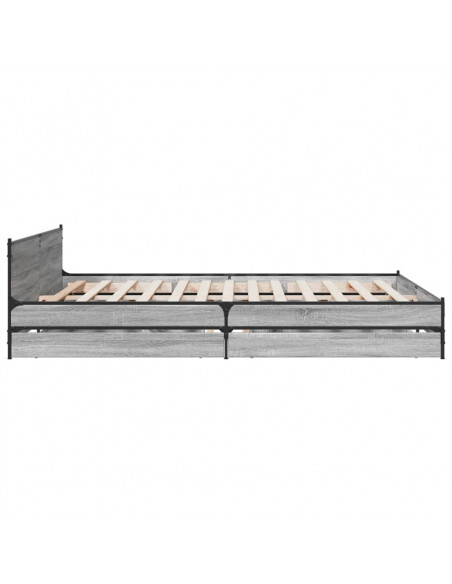 Giroletto Cassetti Grigio Sonoma 200x200 cm Legno Multistrato