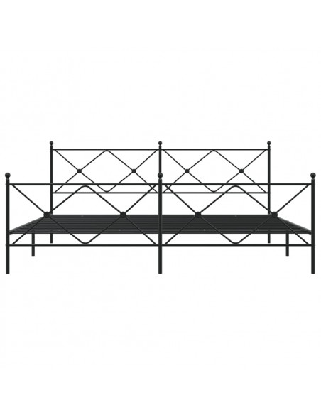 Giroletto con Testiera e Pediera Metallo Nero 193x203 cm