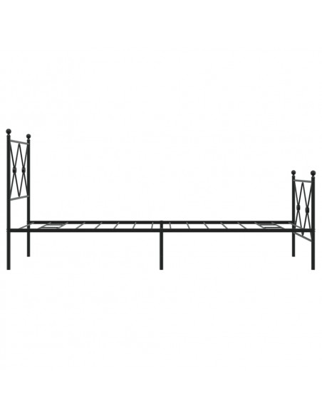 Giroletto con Testiera e Pediera Metallo Nero 80x200 cm