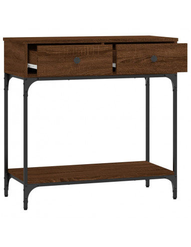 Tavolino Consolle Rovere Marrone 75x34,5x75cm Legno Multistrato