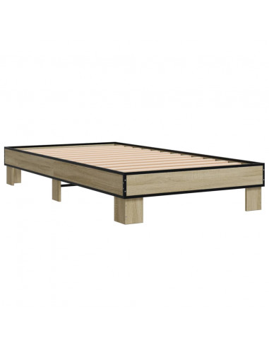 Giroletto Rovere Sonoma 75x190cm in Legno Multistrato e Metallo