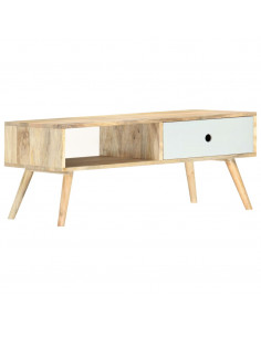 Tavolino da Salotto 90x50x40 cm in Legno Massello di Mango 2