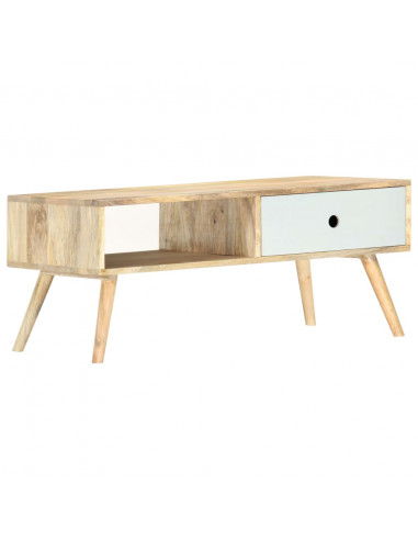 Tavolino da Salotto 90x50x40 cm in Legno Massello di Mango