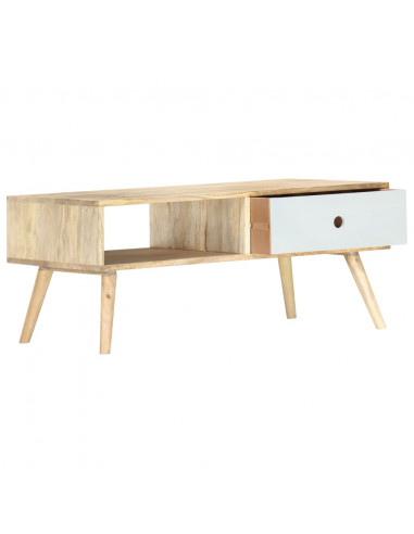 Tavolino da Salotto 90x50x40 cm in Legno Massello di Mango