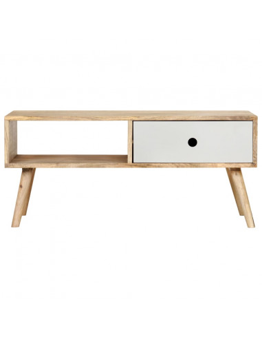 Tavolino da Salotto 90x50x40 cm in Legno Massello di Mango