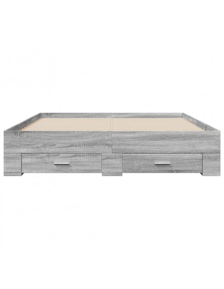 Giroletto Cassetti Grigio Sonoma 140x200 cm Legno Multistrato