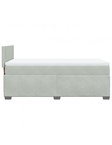 Giroletto a Molle con Materasso Grigio Chiaro 100x200cm Velluto