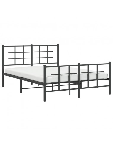 Giroletto con Testiera e Pediera Metallo Nero 140x200 cm