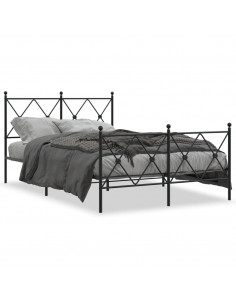 Giroletto con Testiera e Pediera Metallo Nero 120x190 cm 2