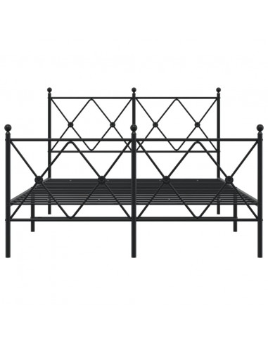 Giroletto con Testiera e Pediera Metallo Nero 120x190 cm