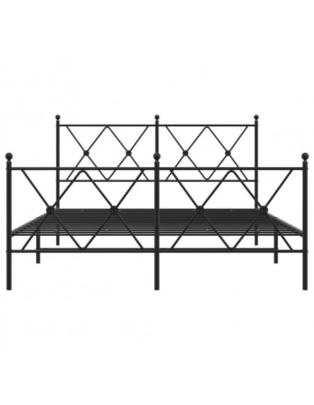 Giroletto con Testiera e Pediera Metallo Nero 140x190 cm