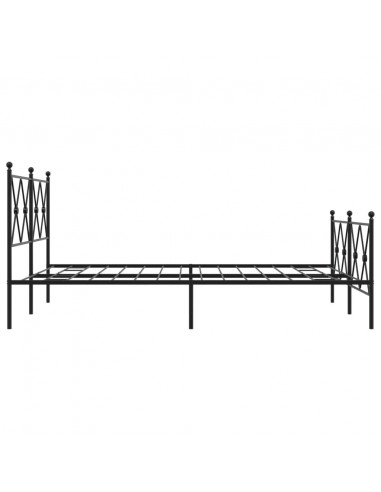 Giroletto con Testiera e Pediera Metallo Nero 140x190 cm