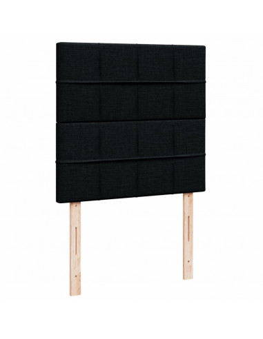 Giroletto a Molle con Materasso Nero 90x200 cm in Tessuto