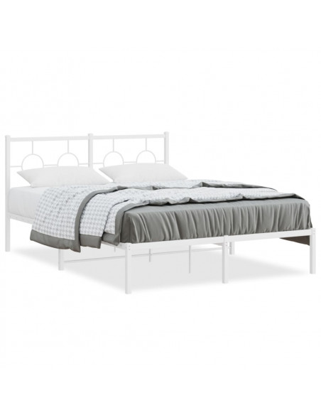 Giroletto con Testiera Metallo Bianco 135x190 cm