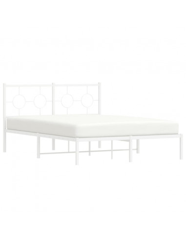 Giroletto con Testiera Metallo Bianco 135x190 cm